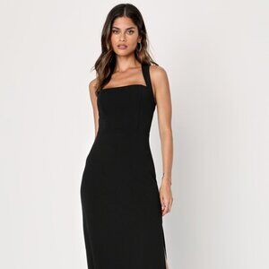 Lulus Glamorous Dedication Black Sleeveless Column Maxi Dress - Size XS